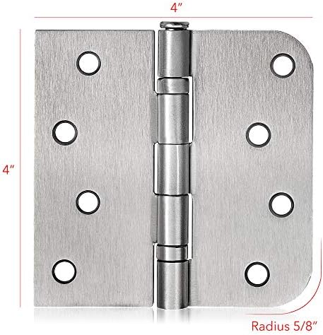 KS חומרה נושאת ציר דלתות | נהדר לדלתות כבדות יותר כדי לחסל את החריקה | כולל חומרת התקנה | 4 x 4 עם פינות רדיוס 5/8 חפיסה